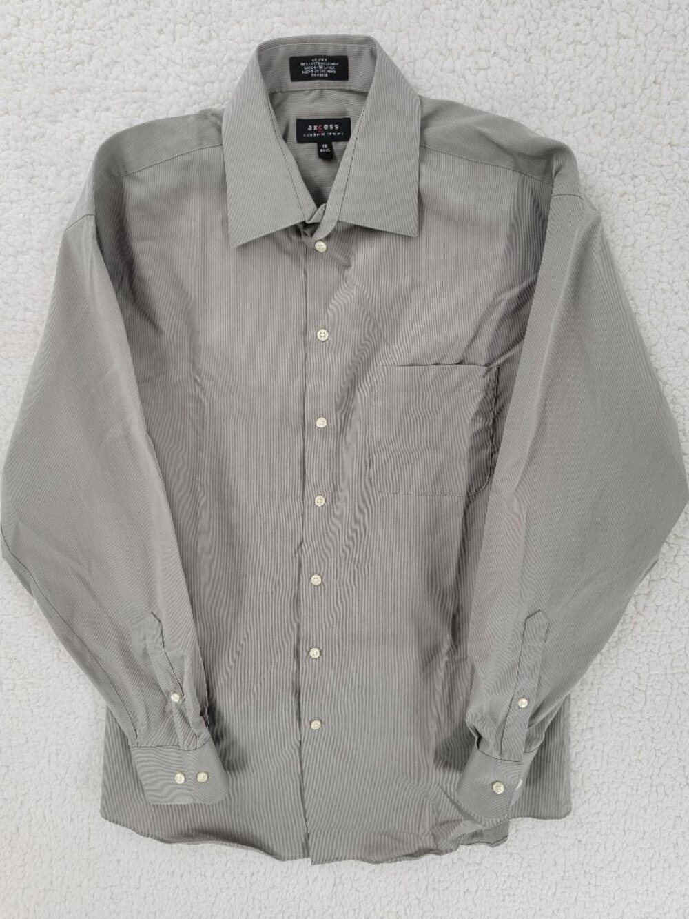 Axcess Men's Pinstripe Long-Sleeve Dress Shirt, Gray, Size 16 34/35